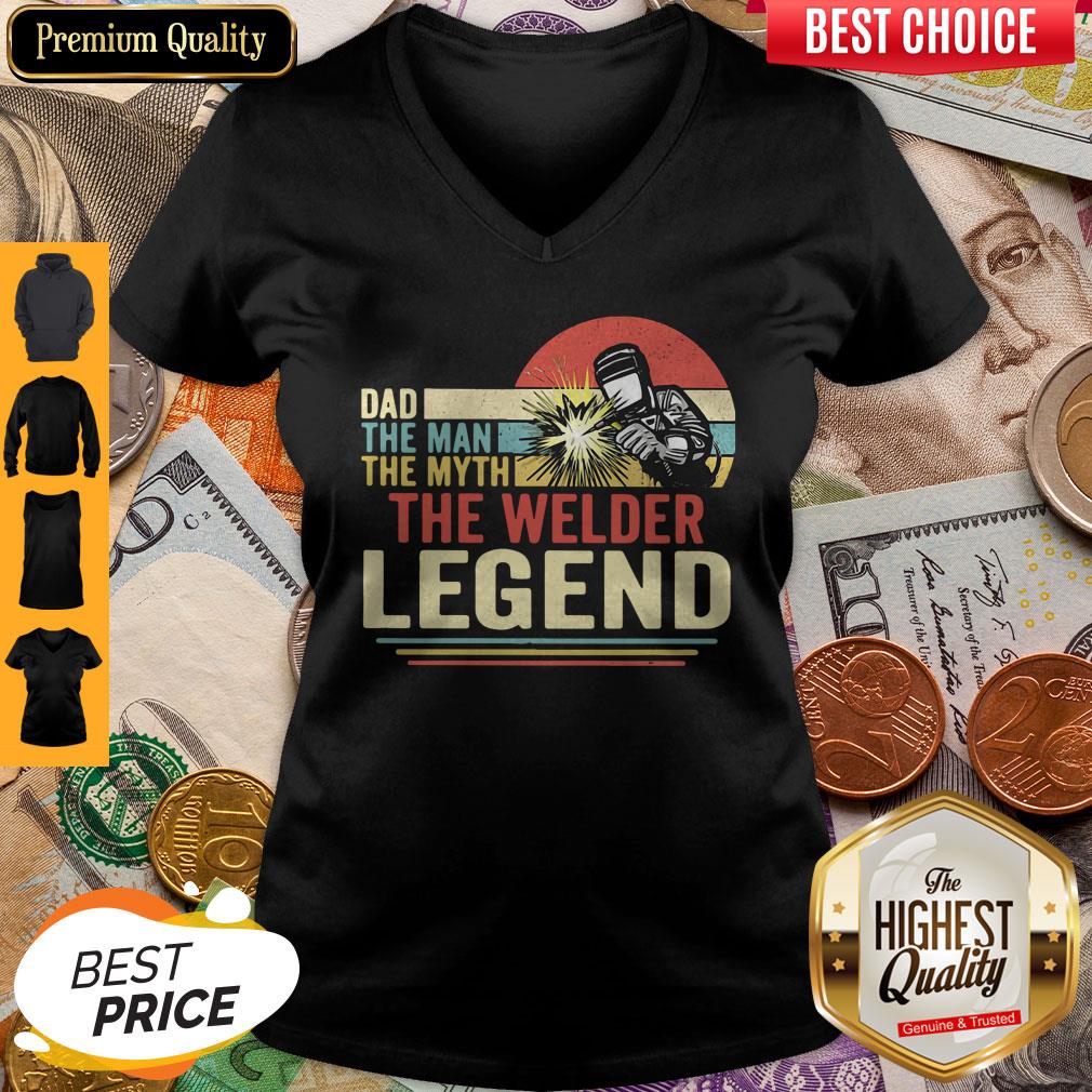 Nice Dad The Man The Myth The Welder Legend Vintage Shirt - Image 2