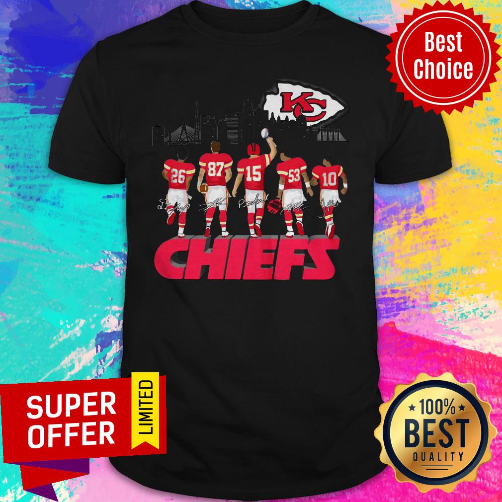 Official Kansas City Chiefs #26 #87 #15 #53 #10 Legends Signatures Shirt