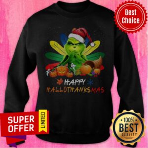 Alternative view of Premium Grinch Happy Hallothanksmas Shirt