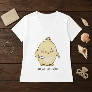 Alternative view of Top Yellow Chick Holding Knife I Am At My Limit Shirt