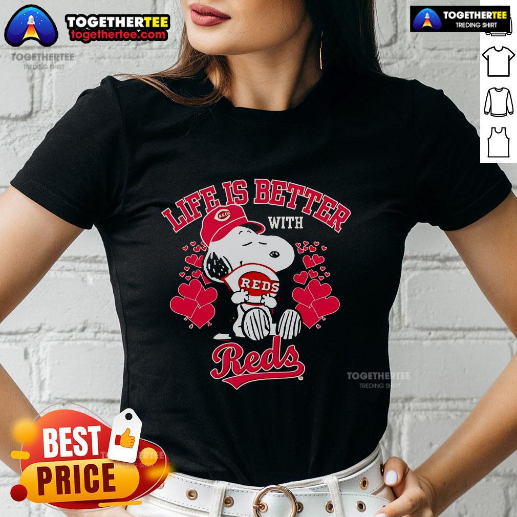 Official Snoopy Life Is Better With Reds T-Shirt - Image 4