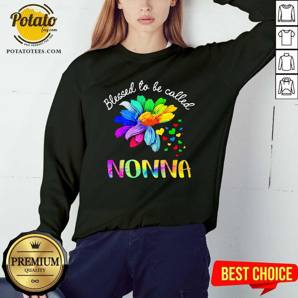 Blessed To Be Called Nonna Flower Color Shirt - Image 4