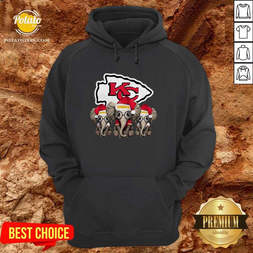 Nice Cute Kansas City Chiefs Elephant Christmas Shirt - Image 2