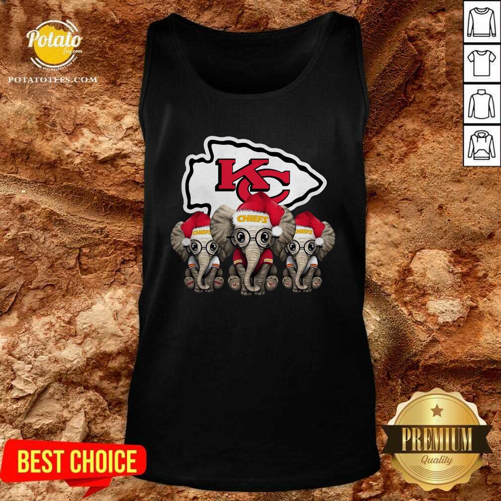 Nice Cute Kansas City Chiefs Elephant Christmas Shirt - Image 4