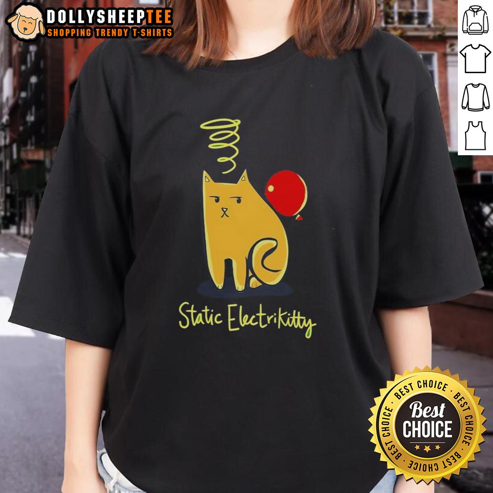 Awesome Cat Balloon Static Electricity T-Shirt - Image 3