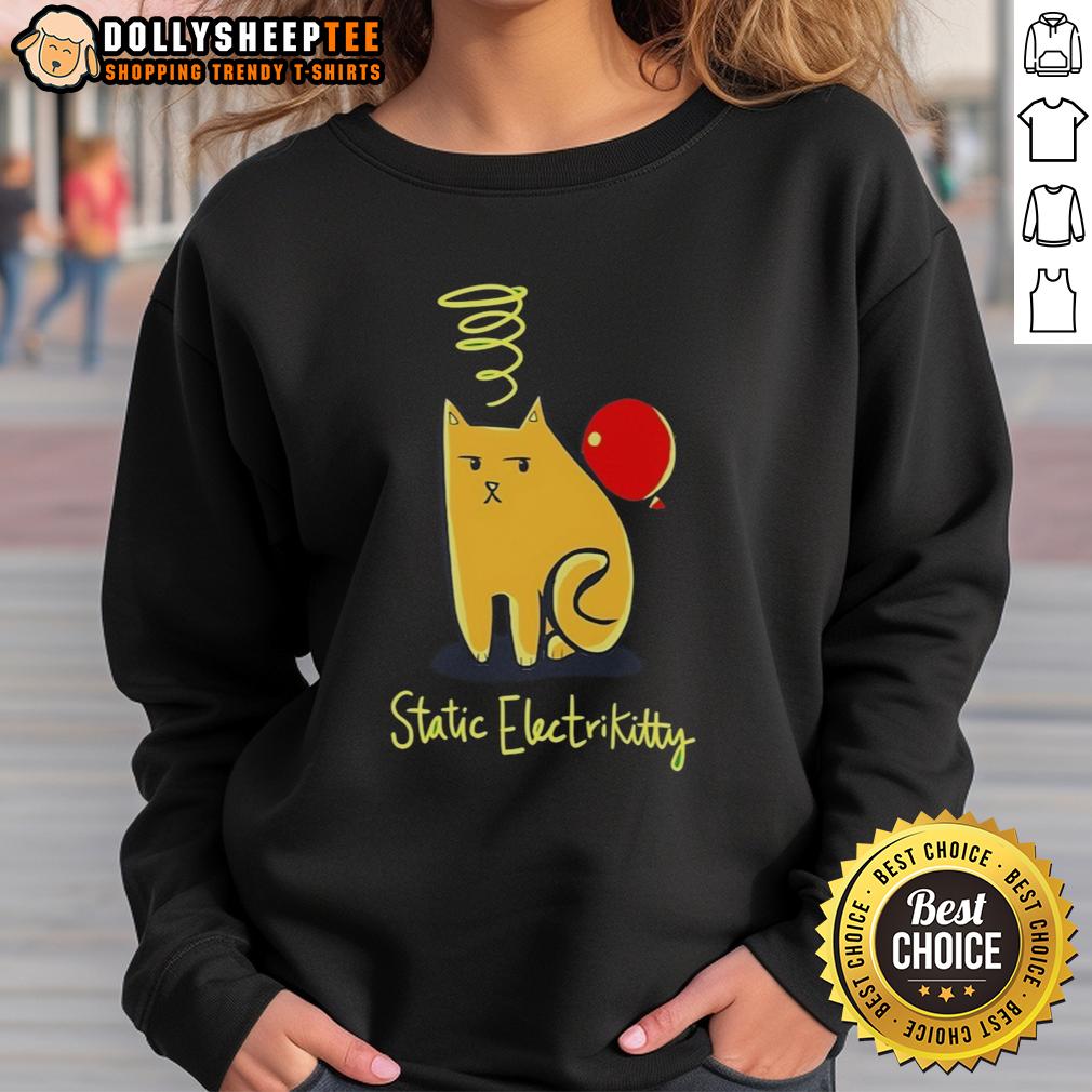 Awesome Cat Balloon Static Electricity T-Shirt - Image 5