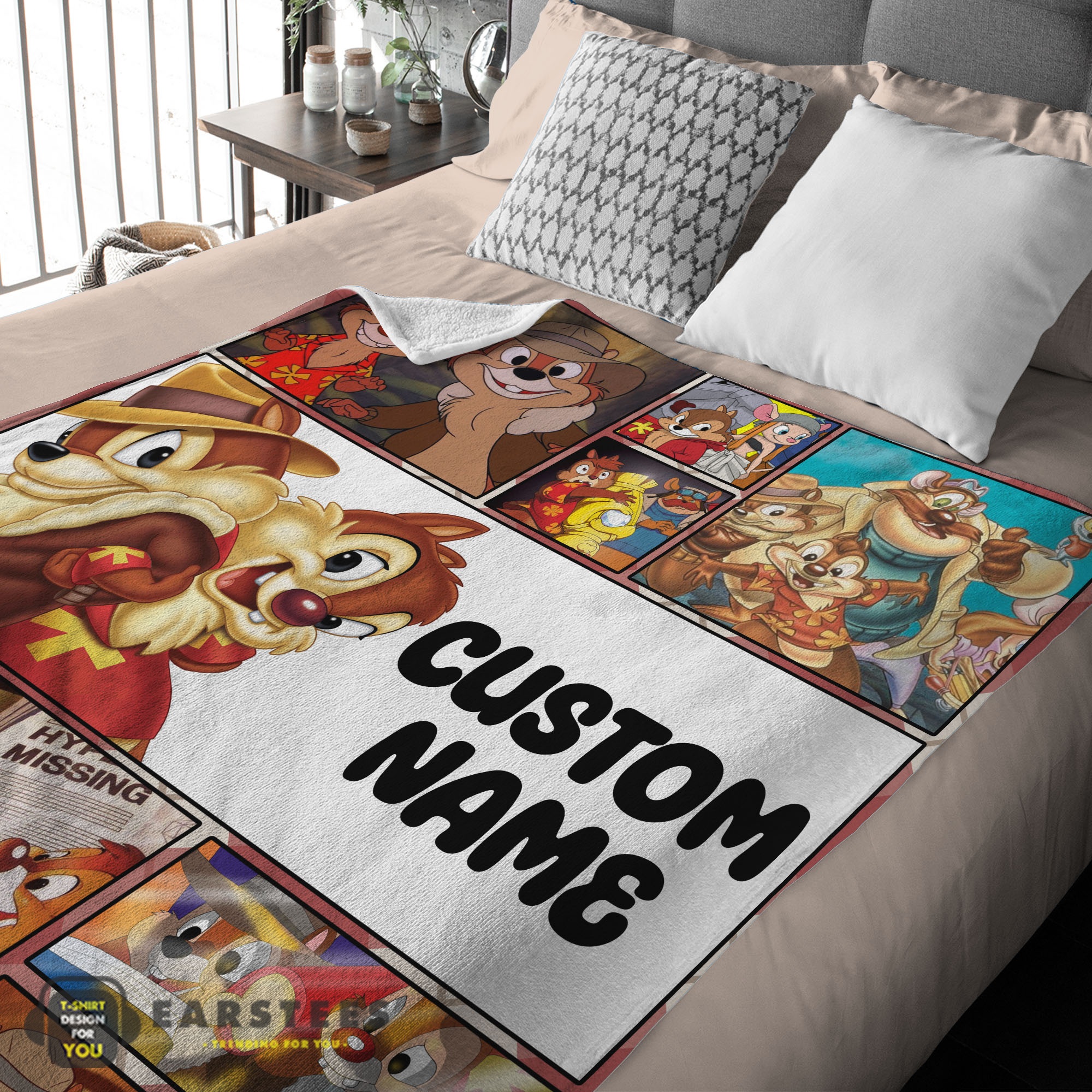 Good Disney Cartoon Chip And Dale Family Cute Blanket Fleece Customized Blanket - Image 2