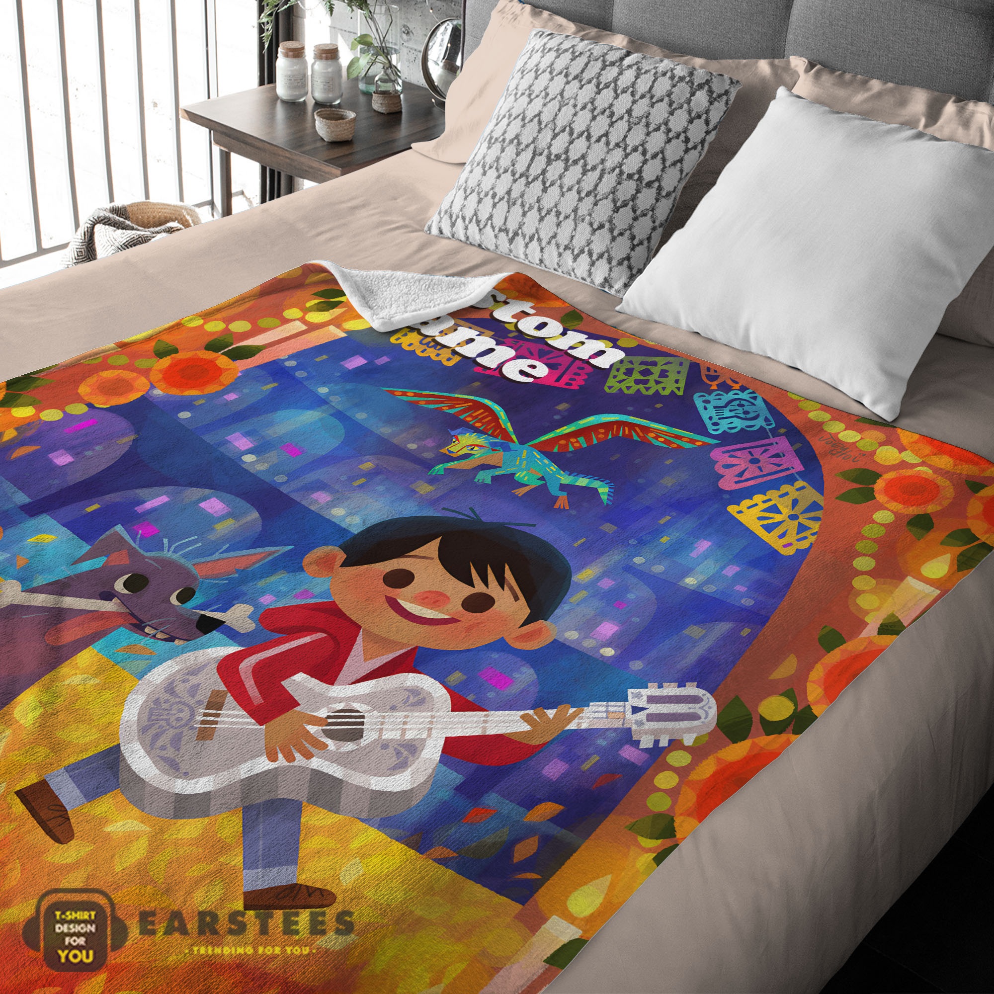 Good Disney Cartoon COCO Boy With Guitar Cute Blanket Fleece Customized Blanket - Image 2