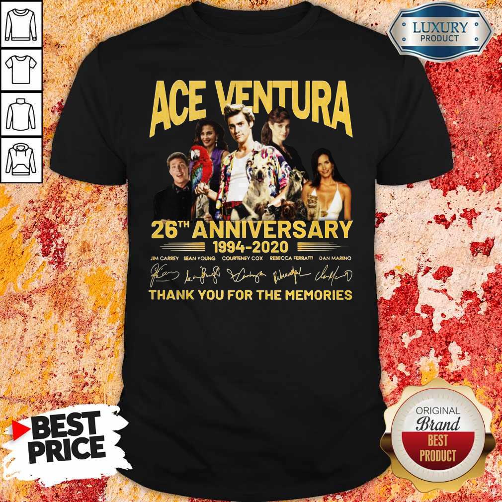 ACE Ventura 26th Anniversary 1994-2020 Thank You For The Memories Signatures Shirt