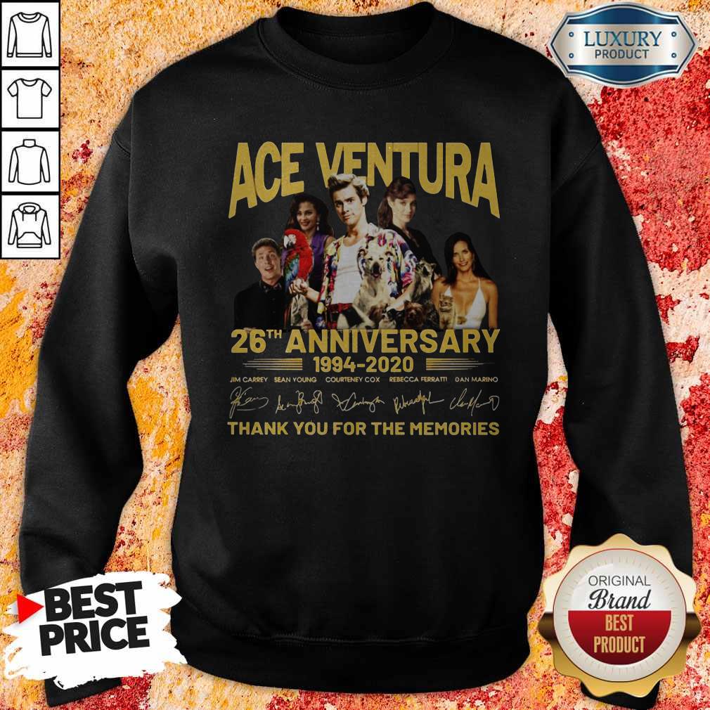 ACE Ventura 26th Anniversary 1994-2020 Thank You For The Memories Signatures Shirt - Image 5