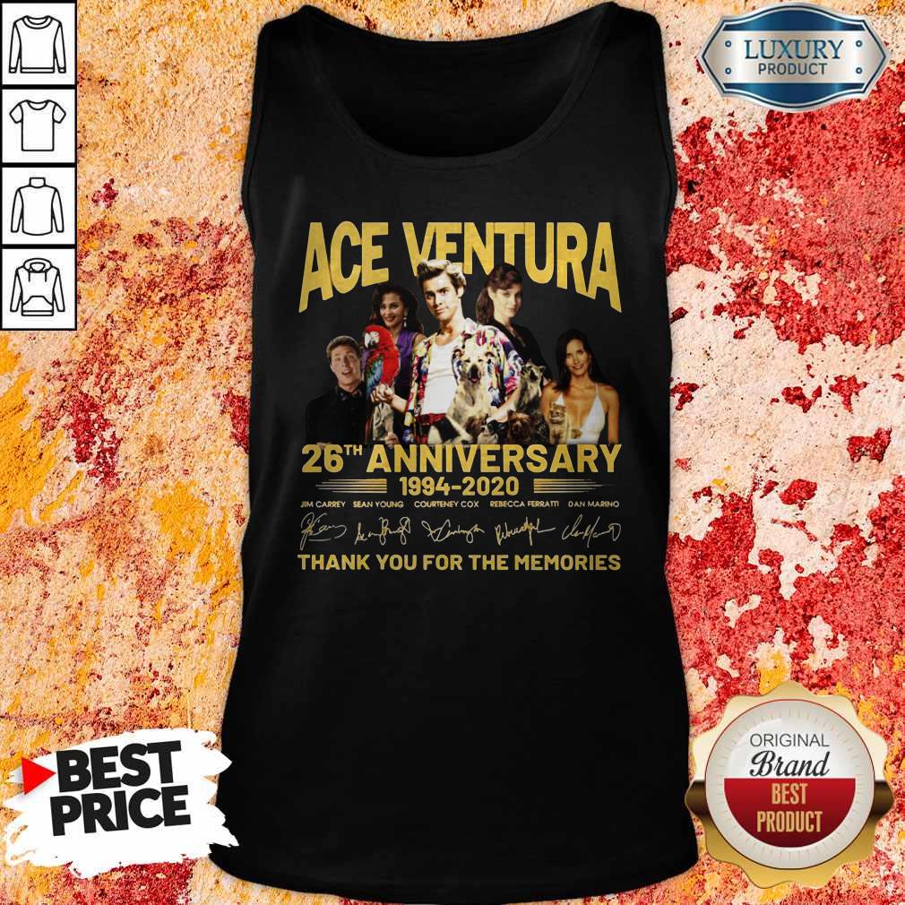 ACE Ventura 26th Anniversary 1994-2020 Thank You For The Memories Signatures Shirt - Image 4