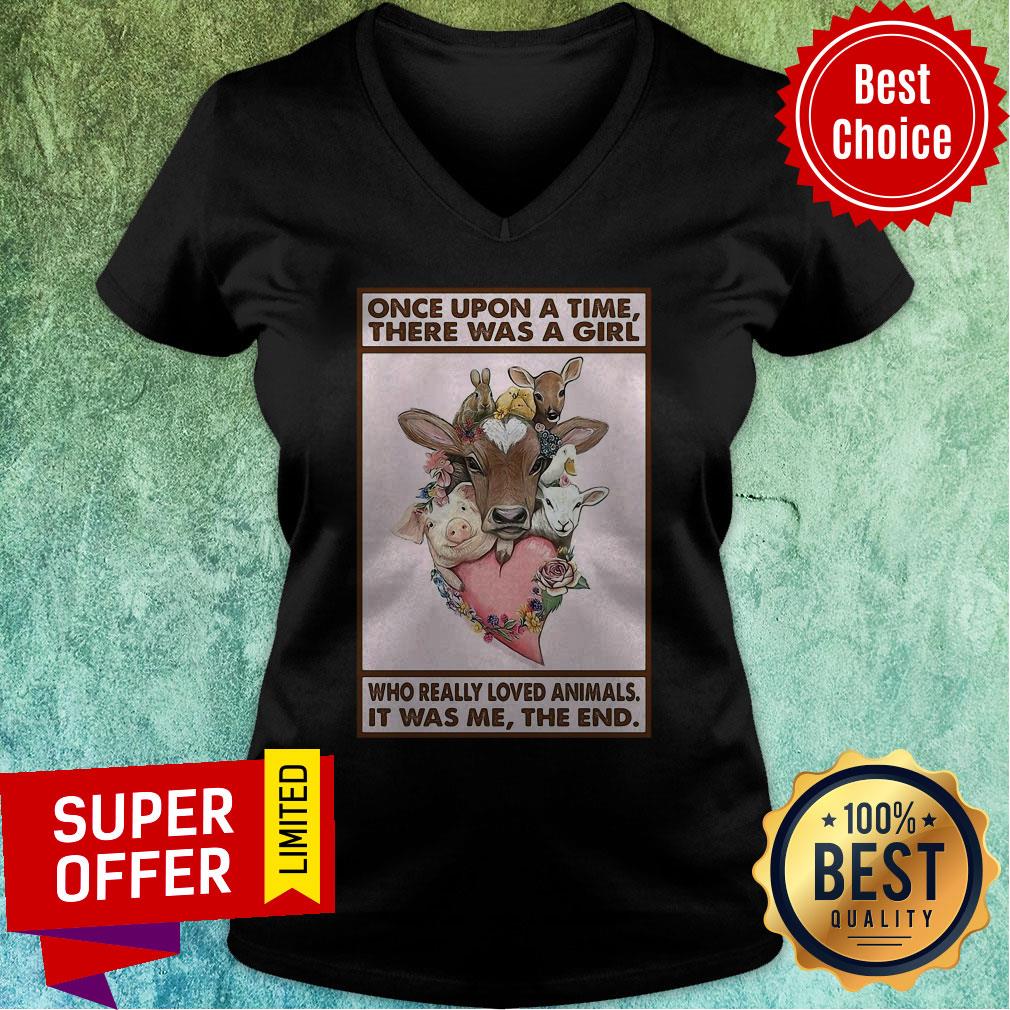 Once Upon A Time There Was A Girl Who Really Loved Animals It Was Me The End Cows Shirt - Image 4