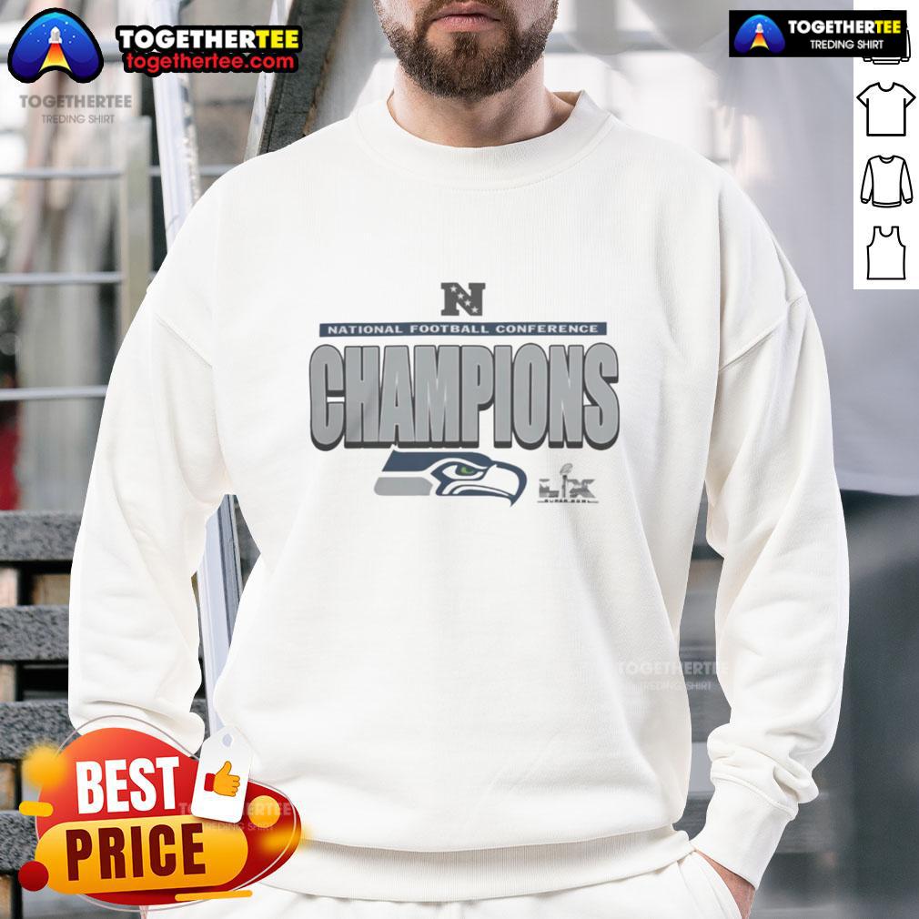 Awesome Seattle Seahawks 2025 National Football Conference Champions Locker Room T-Shirt - Image 5