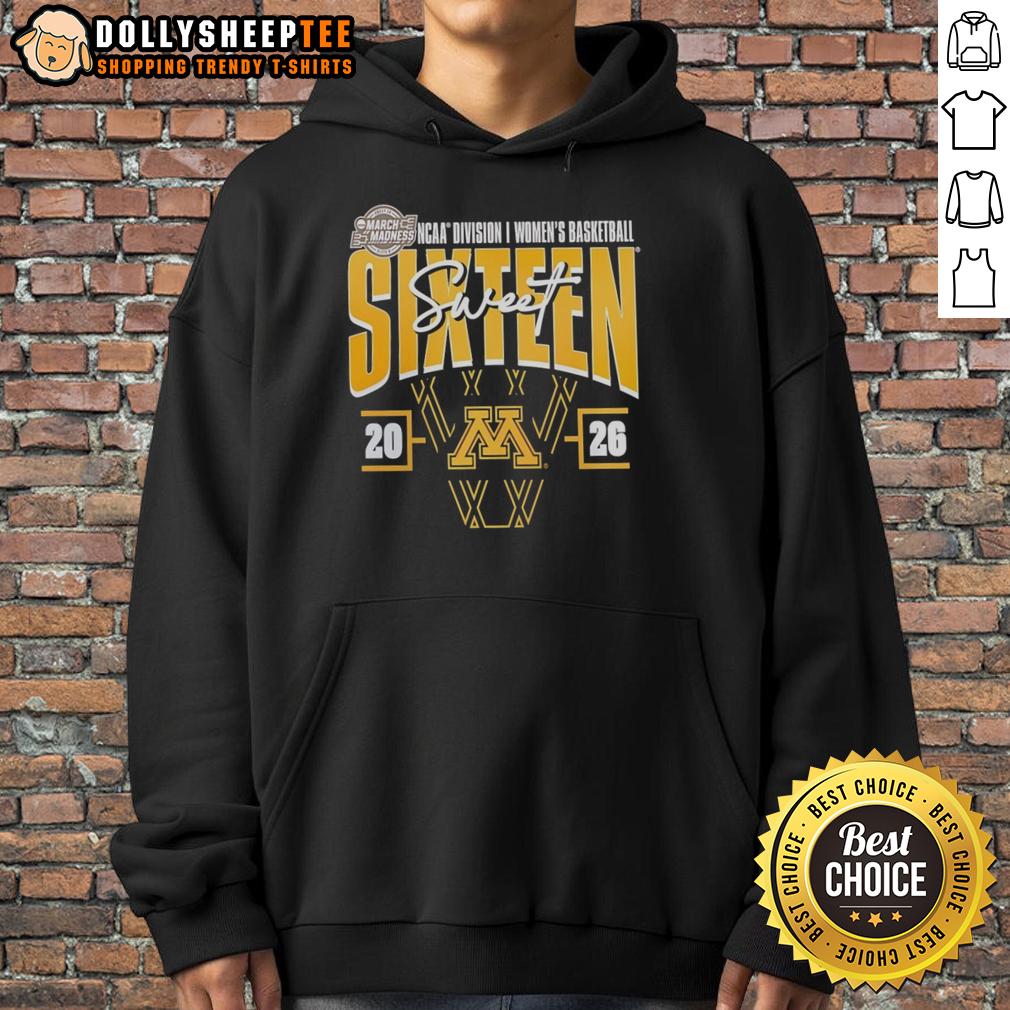 Original Minnesota Golden Gophers 2026 NCAA Women's Basketball Tournament March Madness Sweet 16 T-Shirt - Image 2