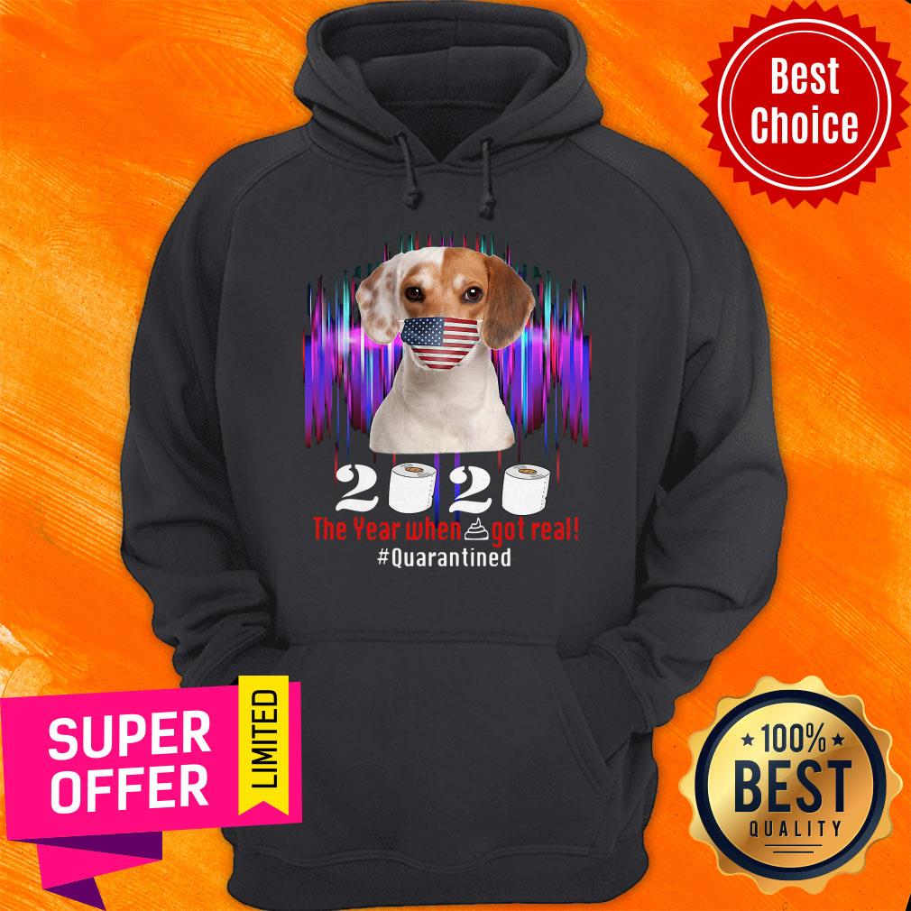 Beagle Face Mask 2020 The Year When Shit Got Real Quarantined Shirt - Image 3