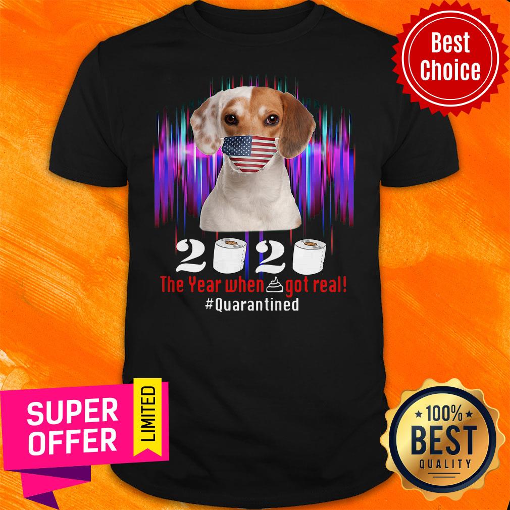Beagle Face Mask 2020 The Year When Shit Got Real Quarantined Shirt