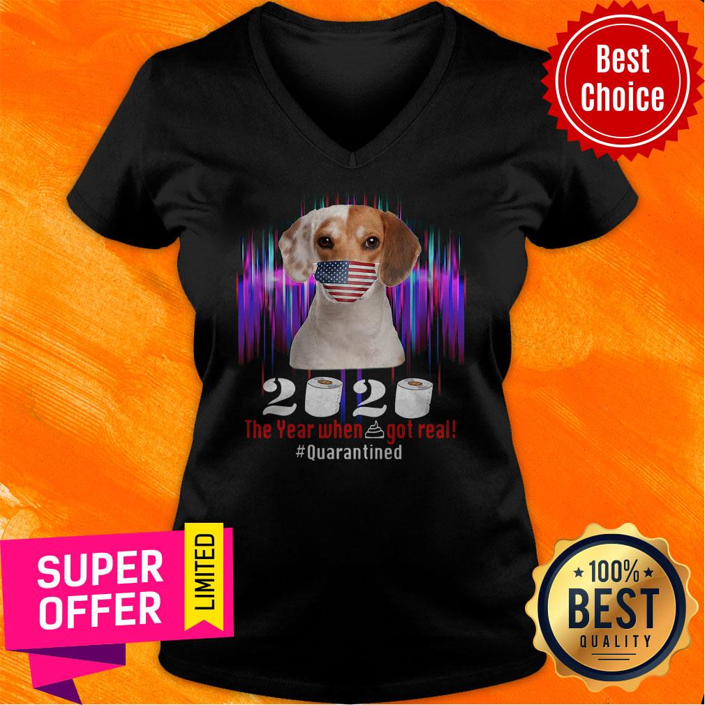 Beagle Face Mask 2020 The Year When Shit Got Real Quarantined Shirt - Image 4