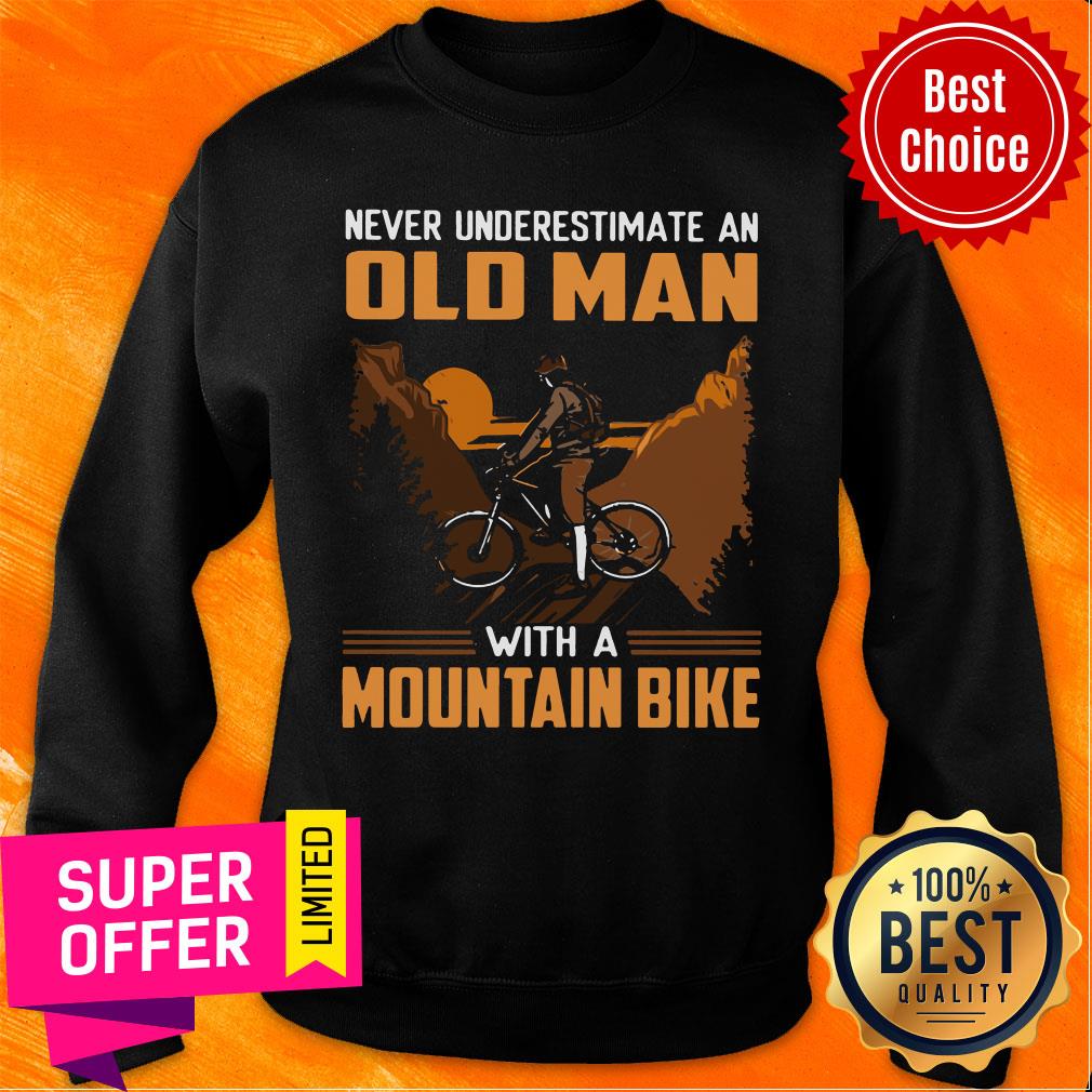 Official Mountain Biking Underestimate An Old Man With A Mountain Bike Shirt - Image 5