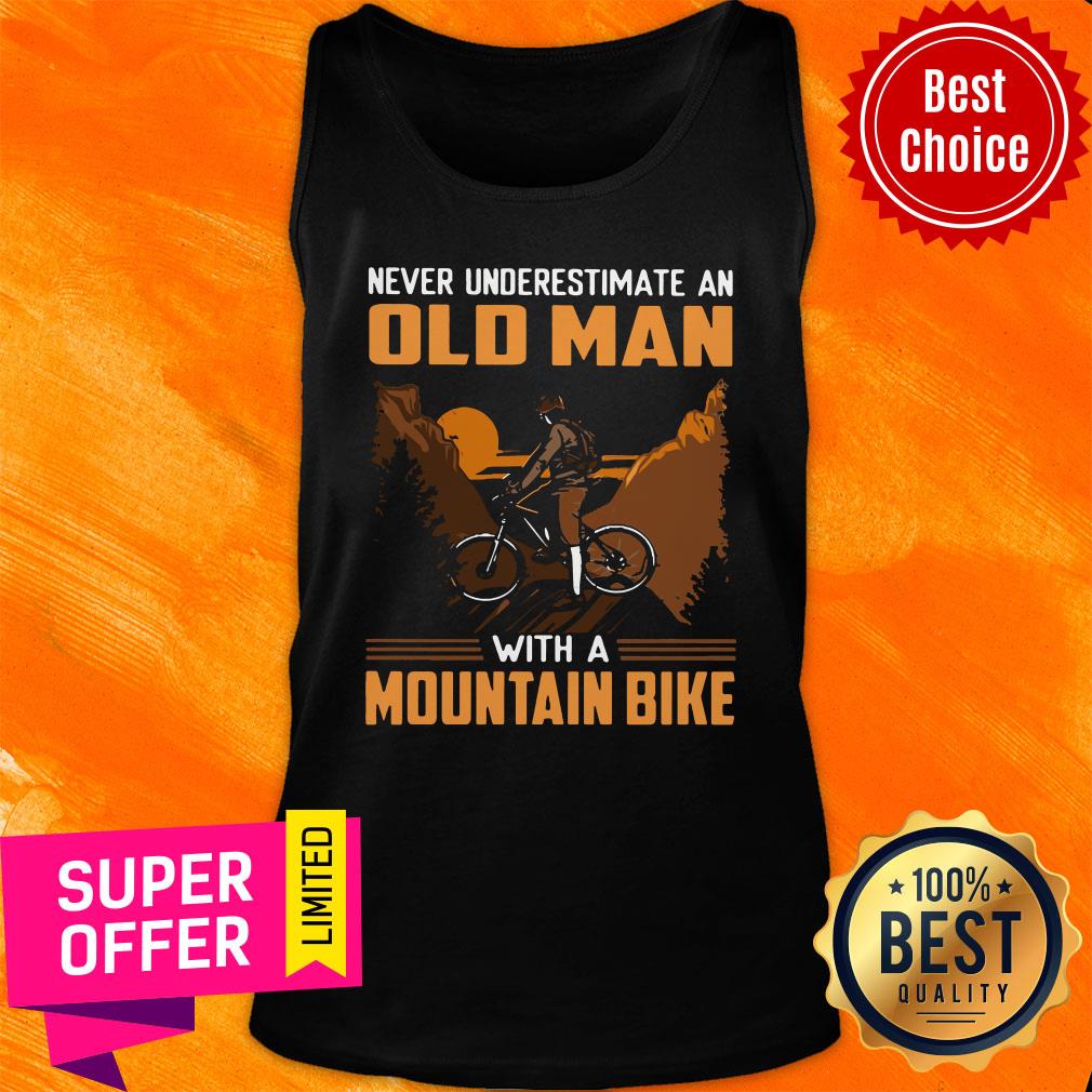 Official Mountain Biking Underestimate An Old Man With A Mountain Bike Shirt - Image 4