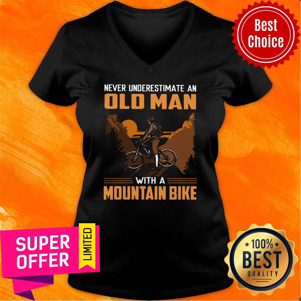 Official Mountain Biking Underestimate An Old Man With A Mountain Bike Shirt - Image 3