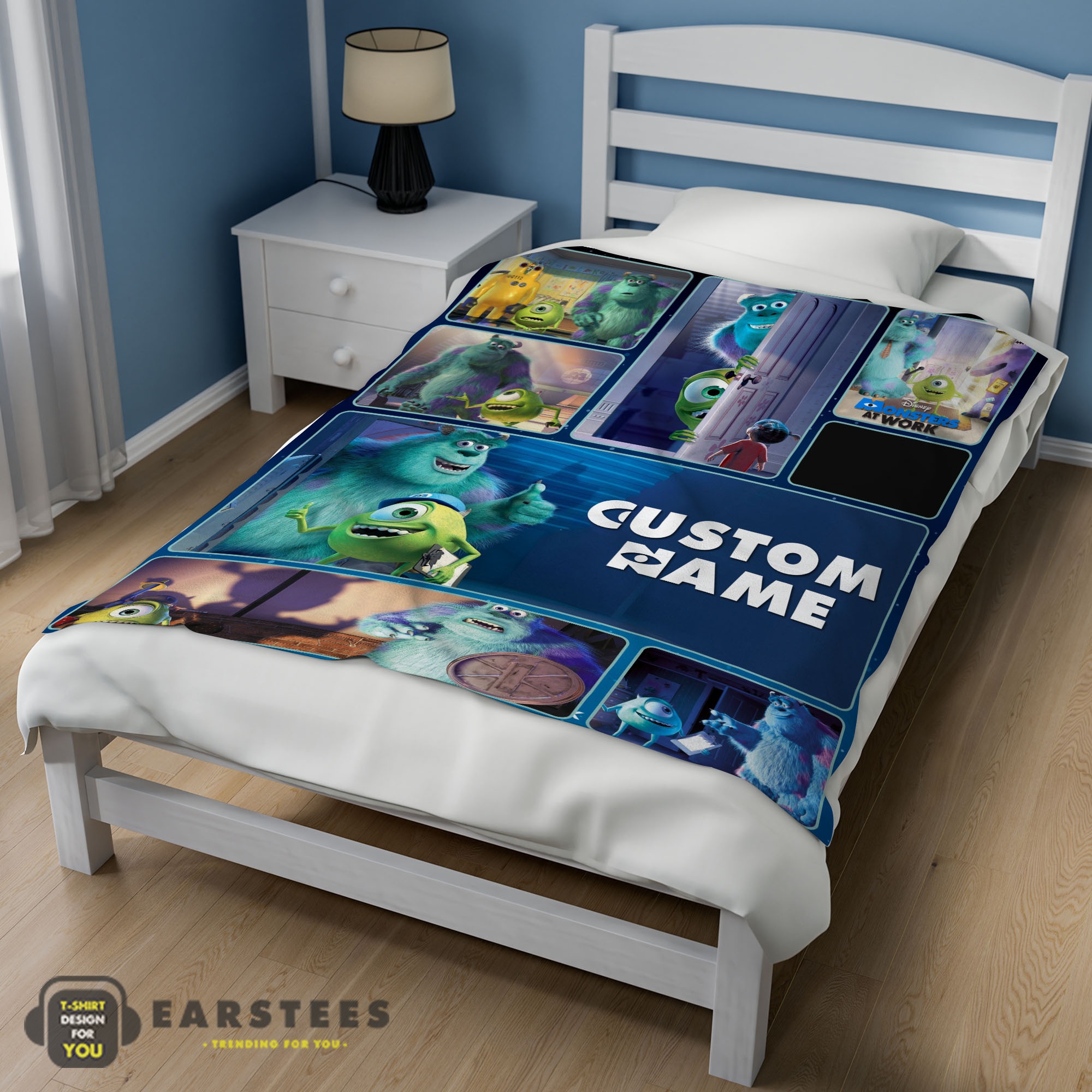 Good Disney Pixar Mike & Sulley Monsters Inc Blanket Fleece Customized Blanket - Image 3