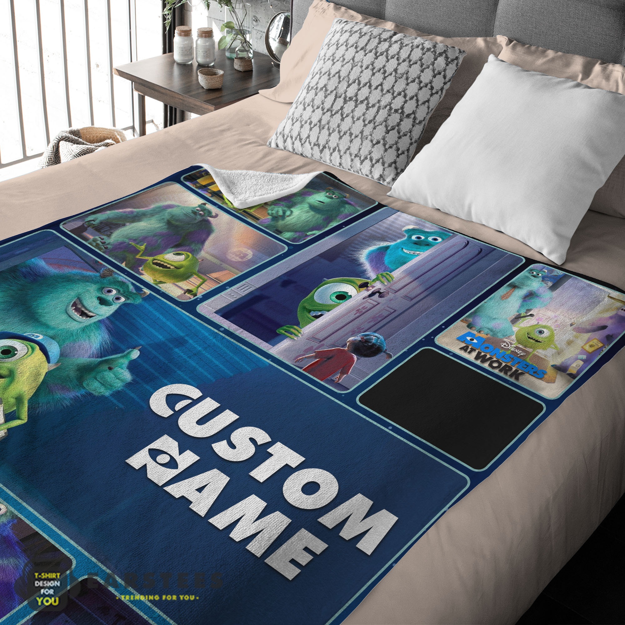 Good Disney Pixar Mike & Sulley Monsters Inc Blanket Fleece Customized Blanket - Image 2
