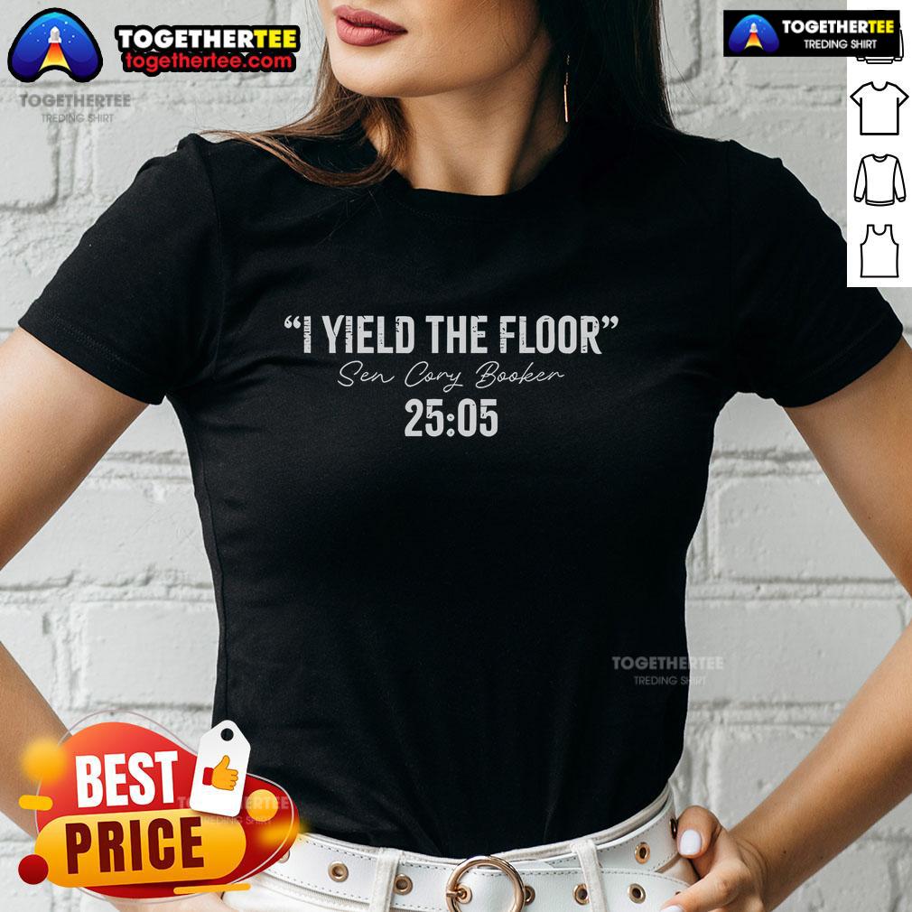 Top Senator Cory Booker I Yield The Floor 25 Hours 2025 Shirt - Image 3