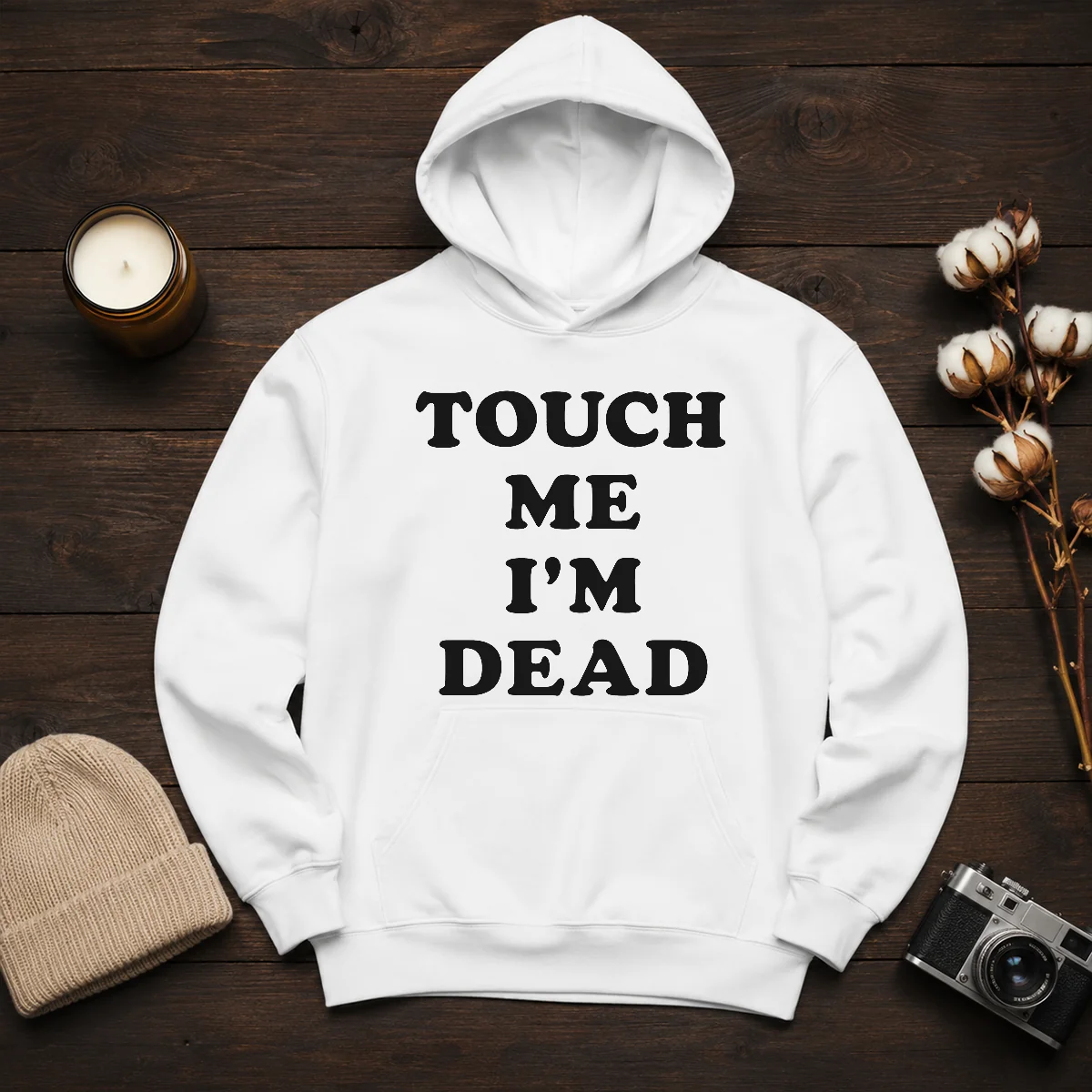 Official Touch Me Im Dead Slogan Funny Goth Humor Shirt - Image 6