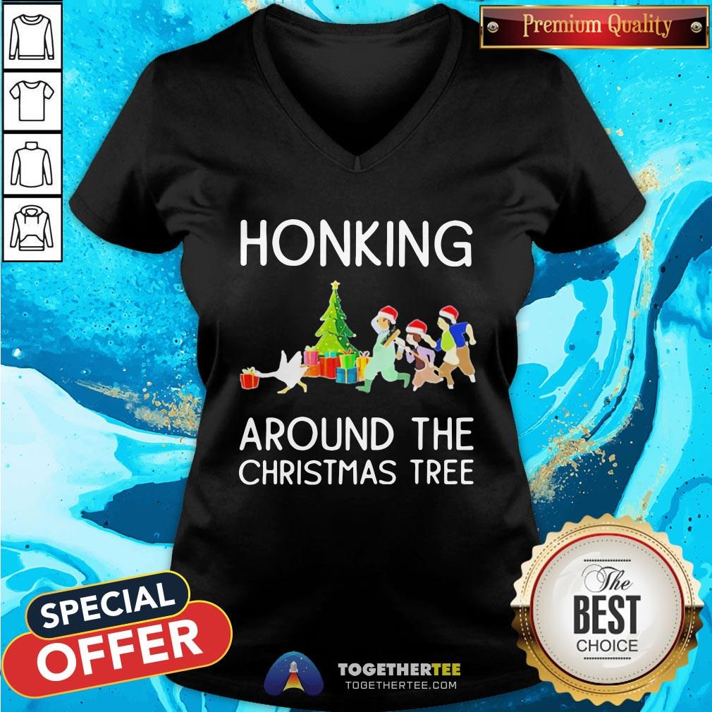 Cute Honking Around The Christmas Tree Shirt - Image 2