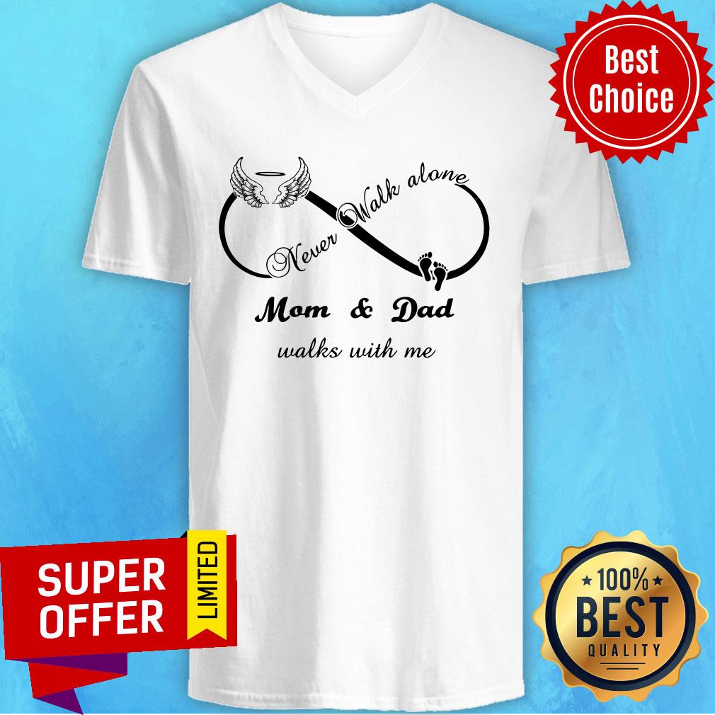 Infinity Sign Wings Never Walk Alone Mom And Dad With Me Paw Shirt - Image 3