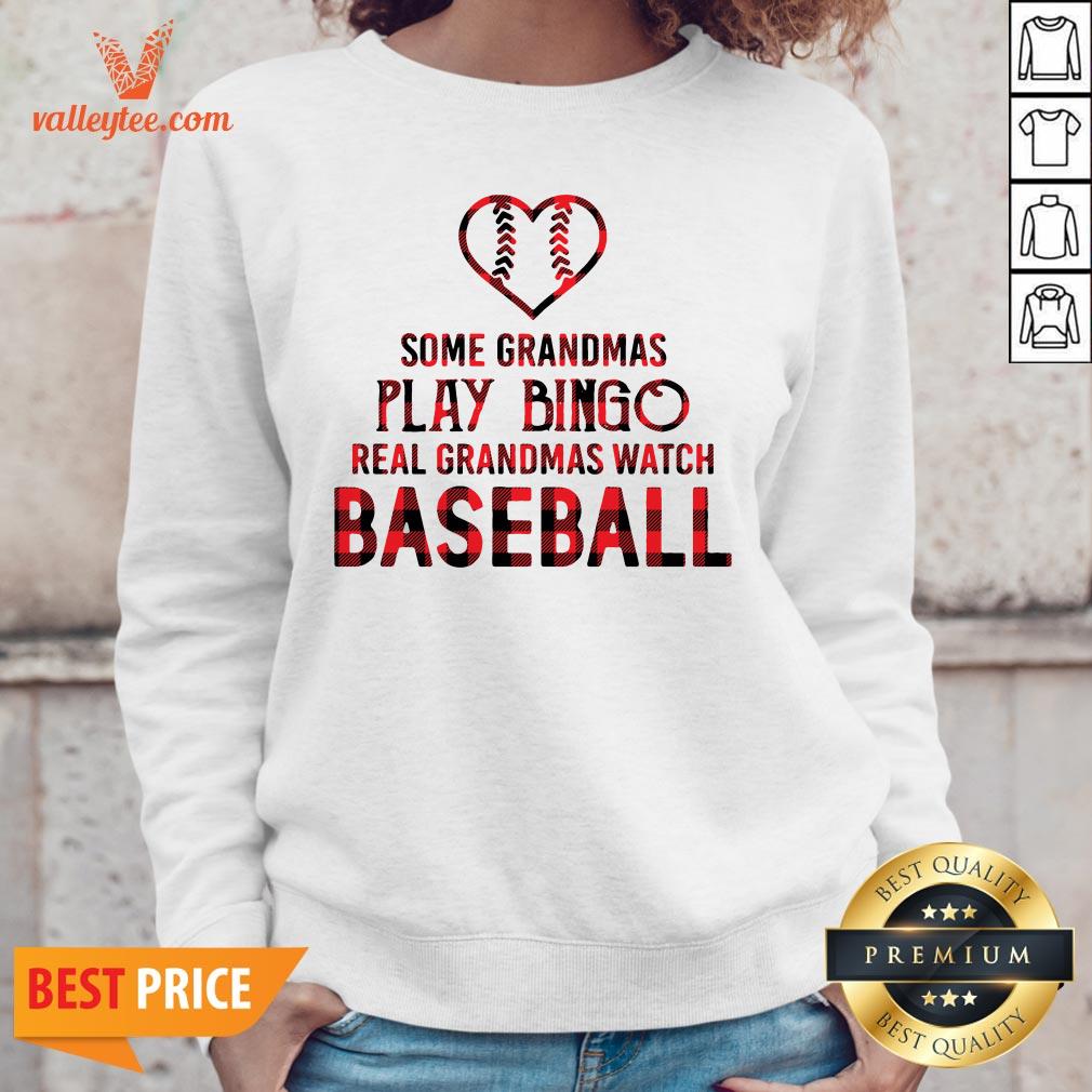 Some Grandma Play Bingo Real Grandma Watch Baseball Shirt - Image 2
