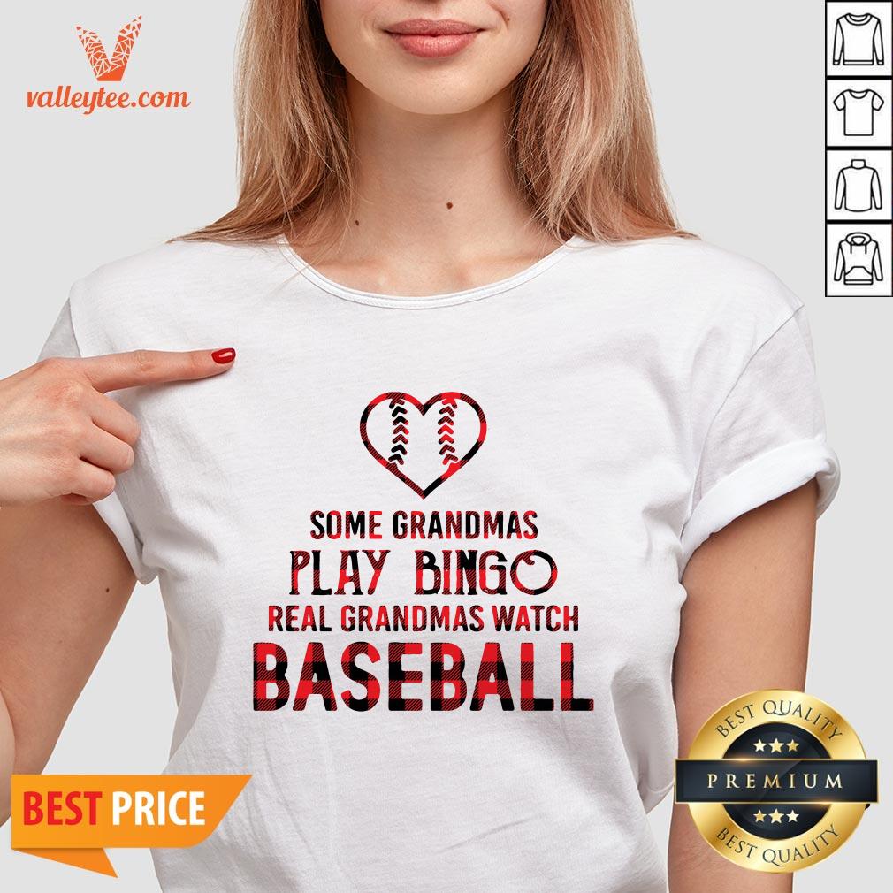 Some Grandma Play Bingo Real Grandma Watch Baseball Shirt - Image 4