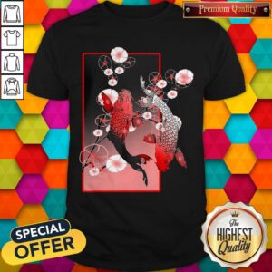 Top Sakura Cherry Blossom Koi Fish Shirt