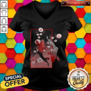 Alternative view of Top Sakura Cherry Blossom Koi Fish Shirt