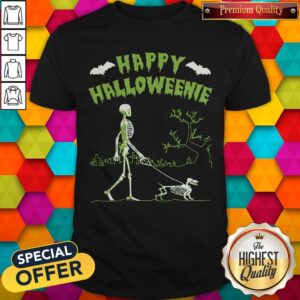 Top Skeleton Happy Halloweenie Shirt
