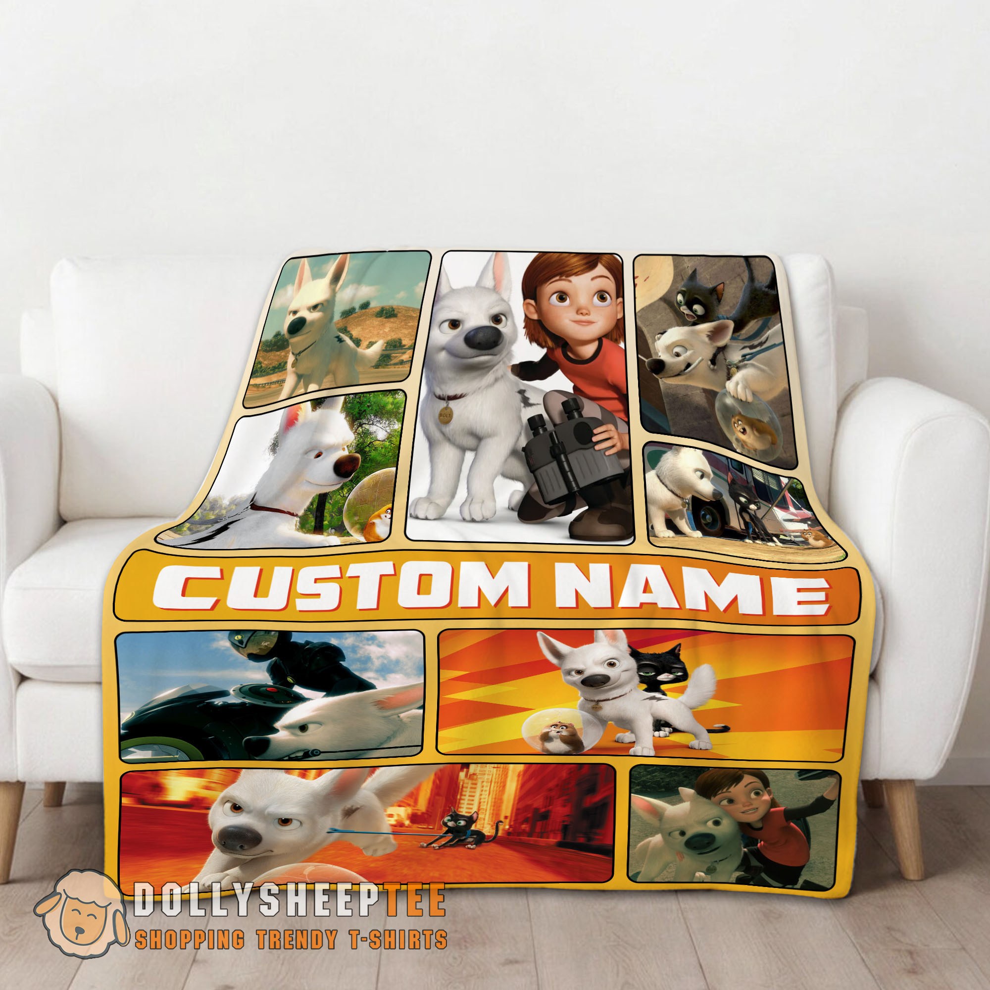 Good Hot Disney Bolt Cartoon Bolt And Penny Blanket Fleece Customized Blanket - Image 2