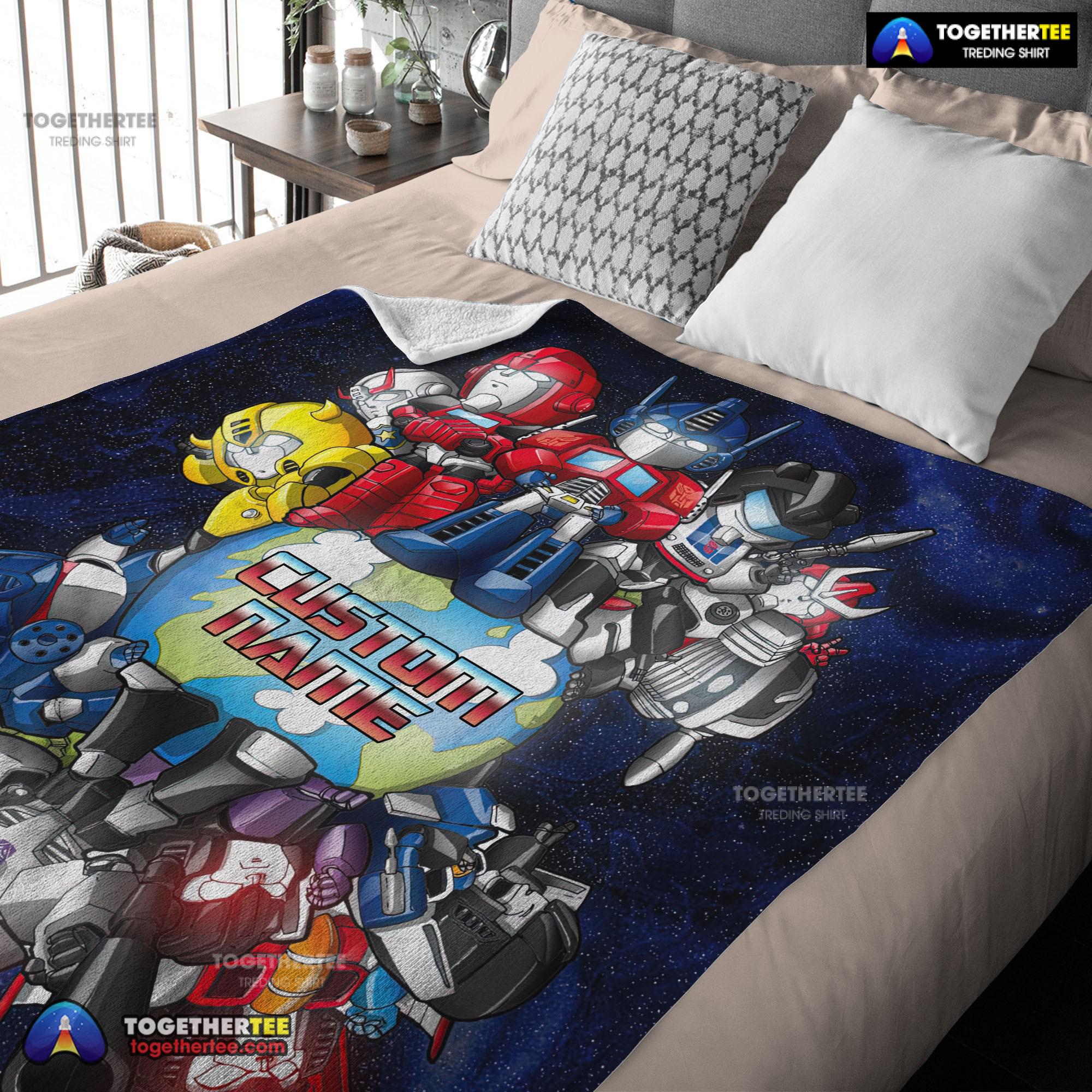 Official Transformers Team Chibi Cute Fleece Blanket Customize Blanket - Image 3