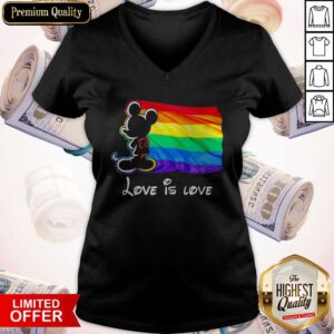 Alternative view of LGBT Mickey Mouse Love Is Love Flag Shirt