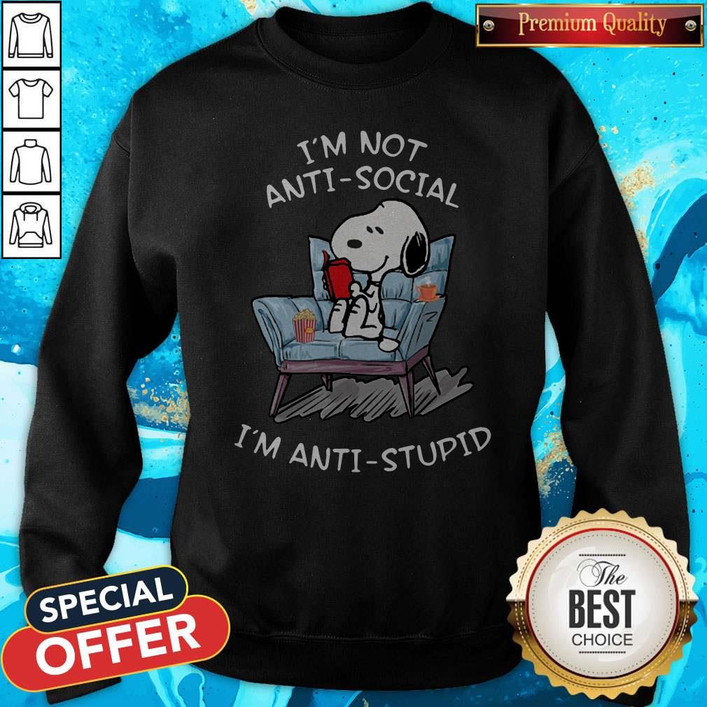 Snoopy Read Book I’m Not Anti-social I’m Anti-stupid Shirt - Image 4