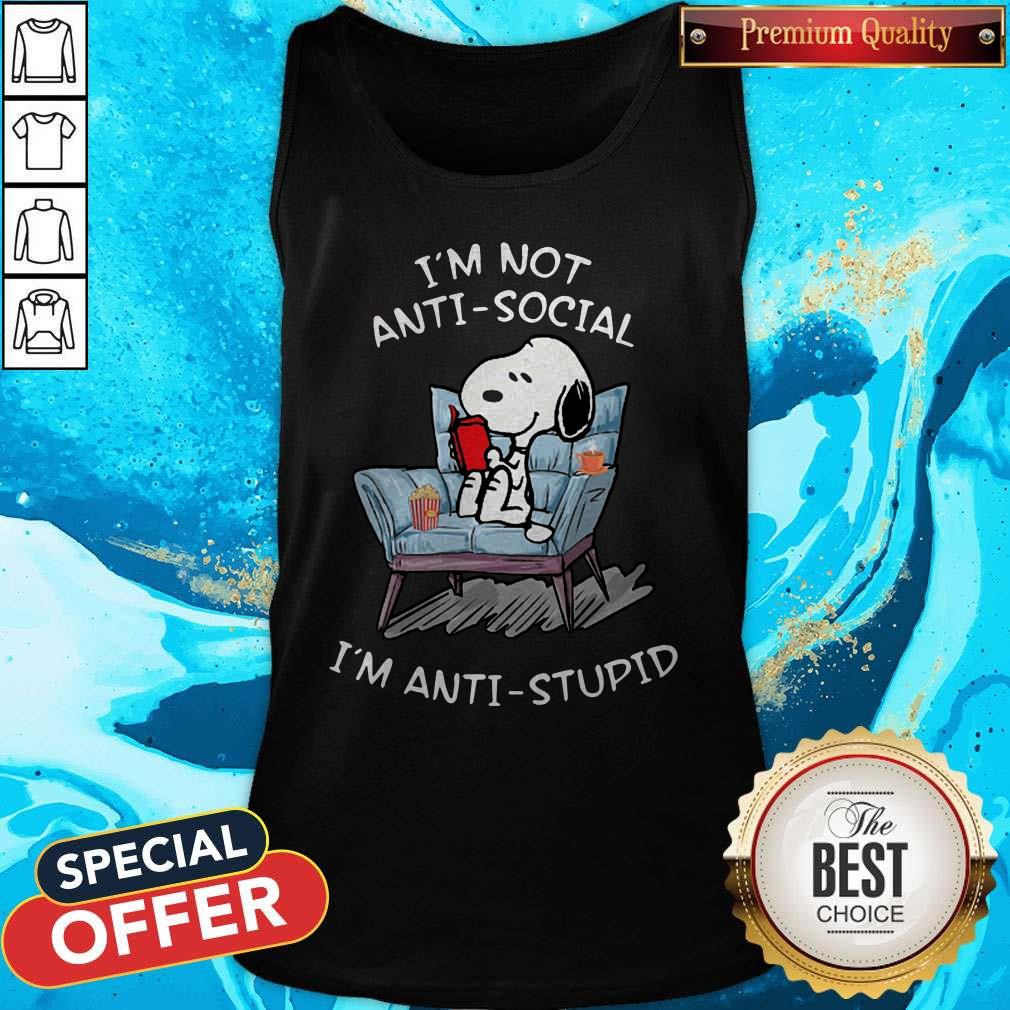 Snoopy Read Book I’m Not Anti-social I’m Anti-stupid Shirt - Image 3