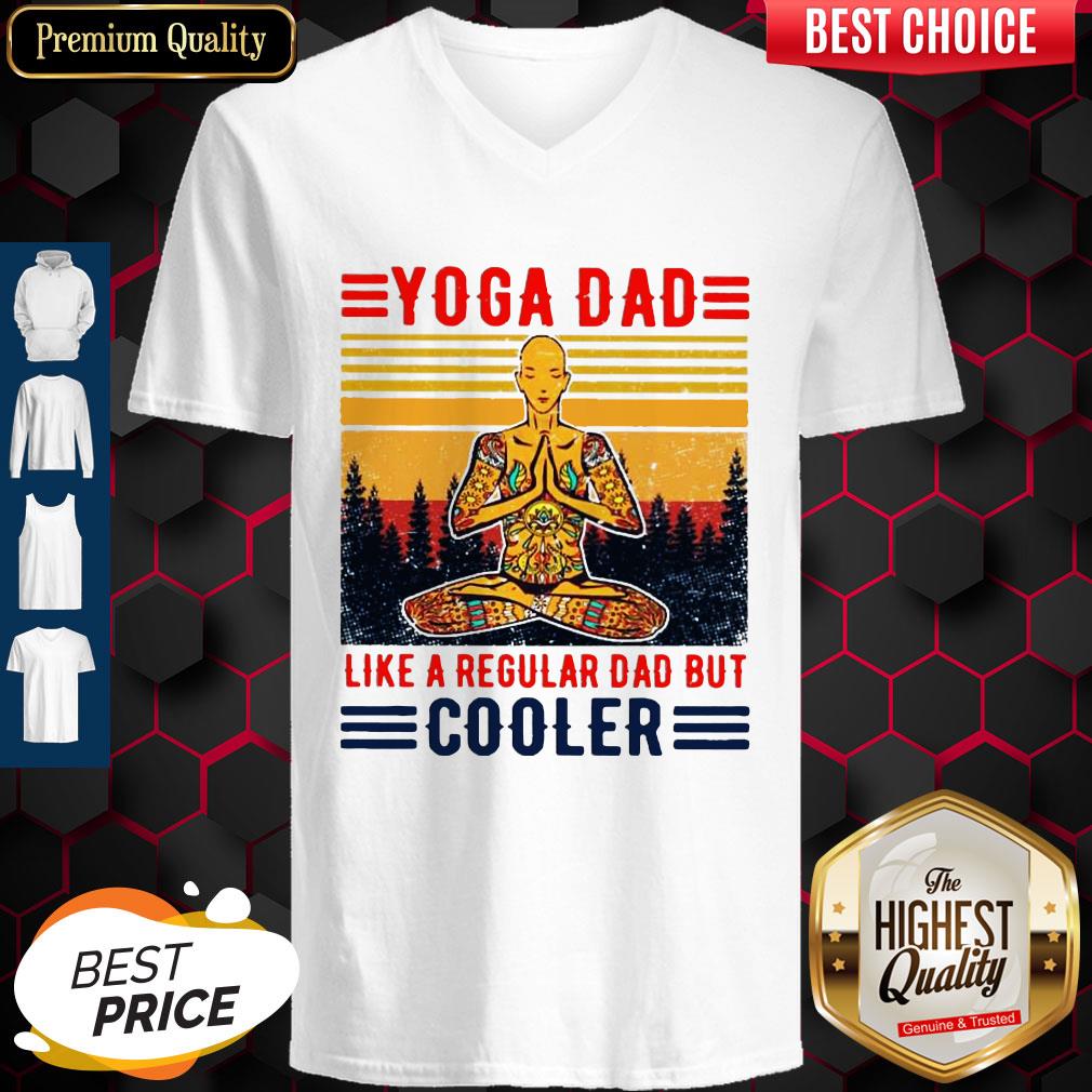 Hippie Yoga Dad Like A Regular Dad But Cooler Vintage Shirt - Image 2