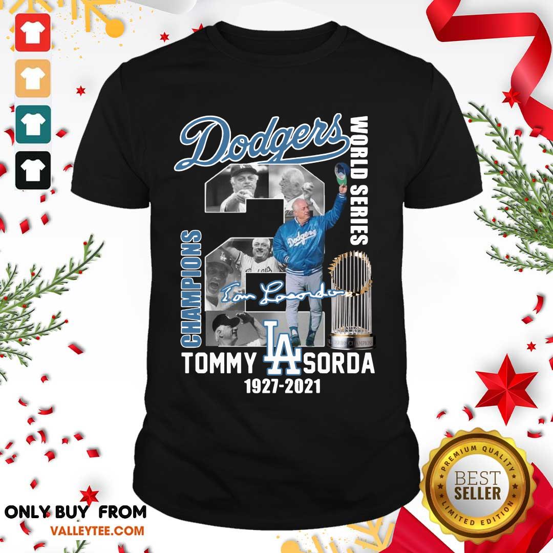 Hot Los Angeles Dodgers World Series Champions Tommy Sorda 1927 2021 Signature Shirt