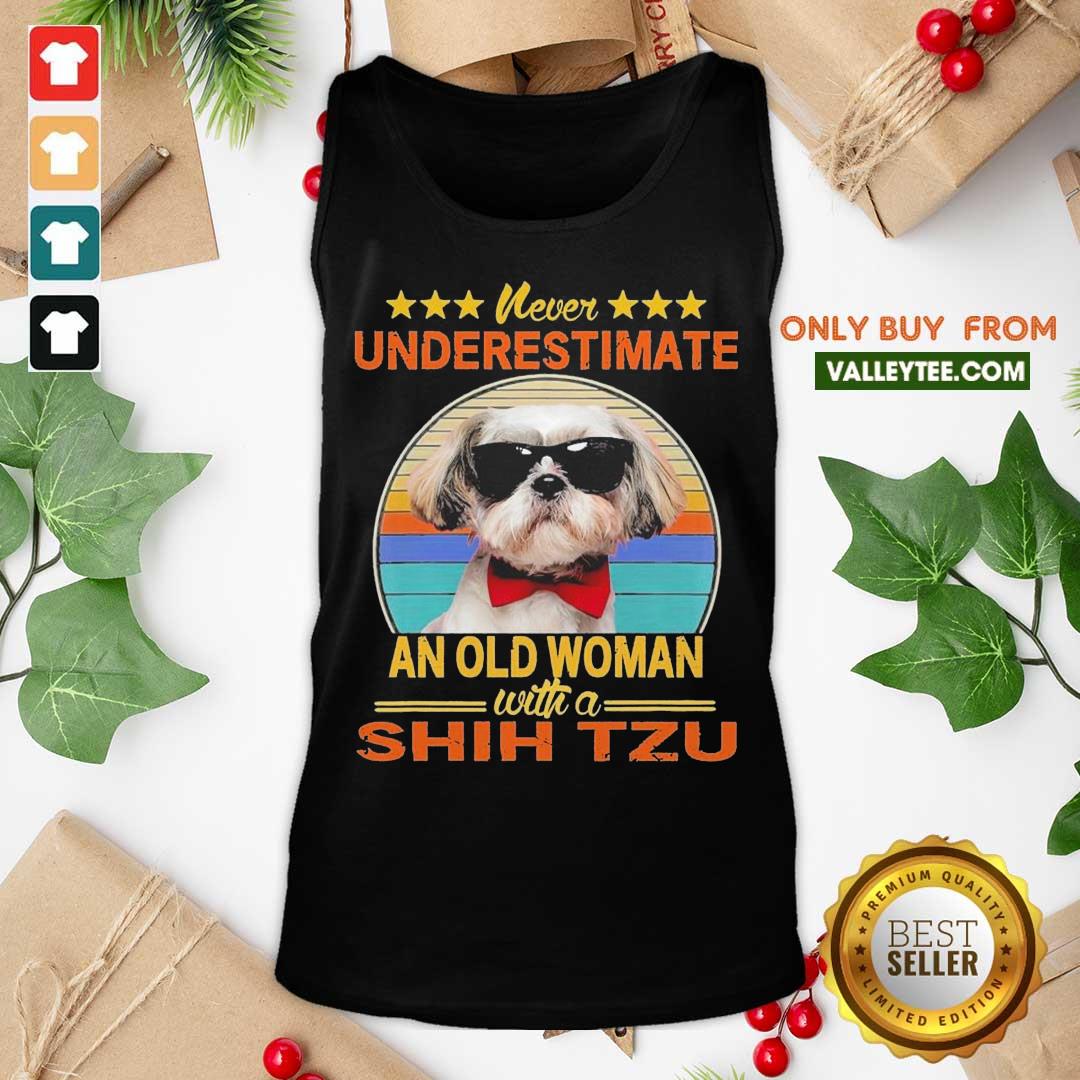 Lovely Never Underestimate An Old Woman With A Shih Tzu Vintage Shirt - Image 4