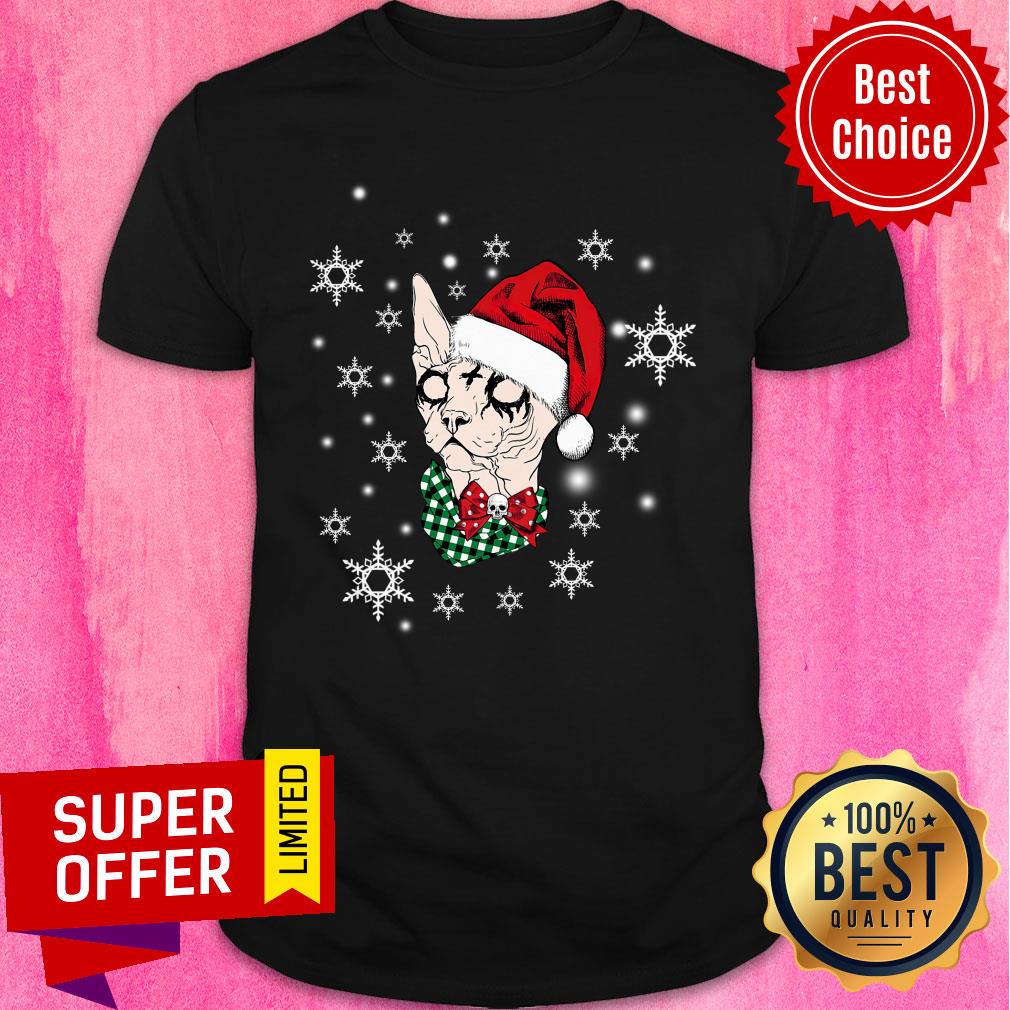 Sphynx Satan Christmas Hat Snow Shirt