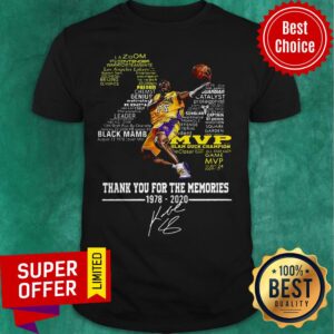 24 Mvp Slam Dunk Champion Kobe Bryant Thank You For The Memories 1978 2020 Signature Shirt