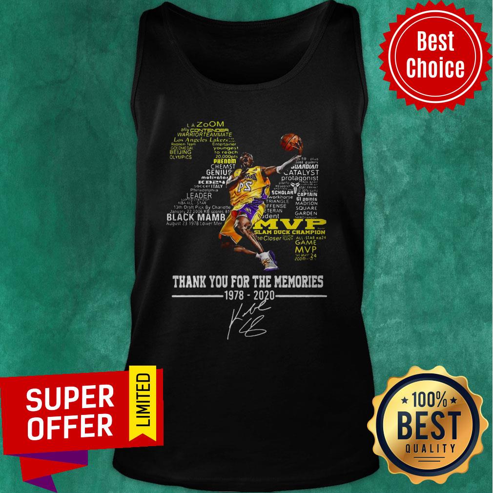 24 Mvp Slam Dunk Champion Kobe Bryant Thank You For The Memories 1978 2020 Signature Shirt - Image 4