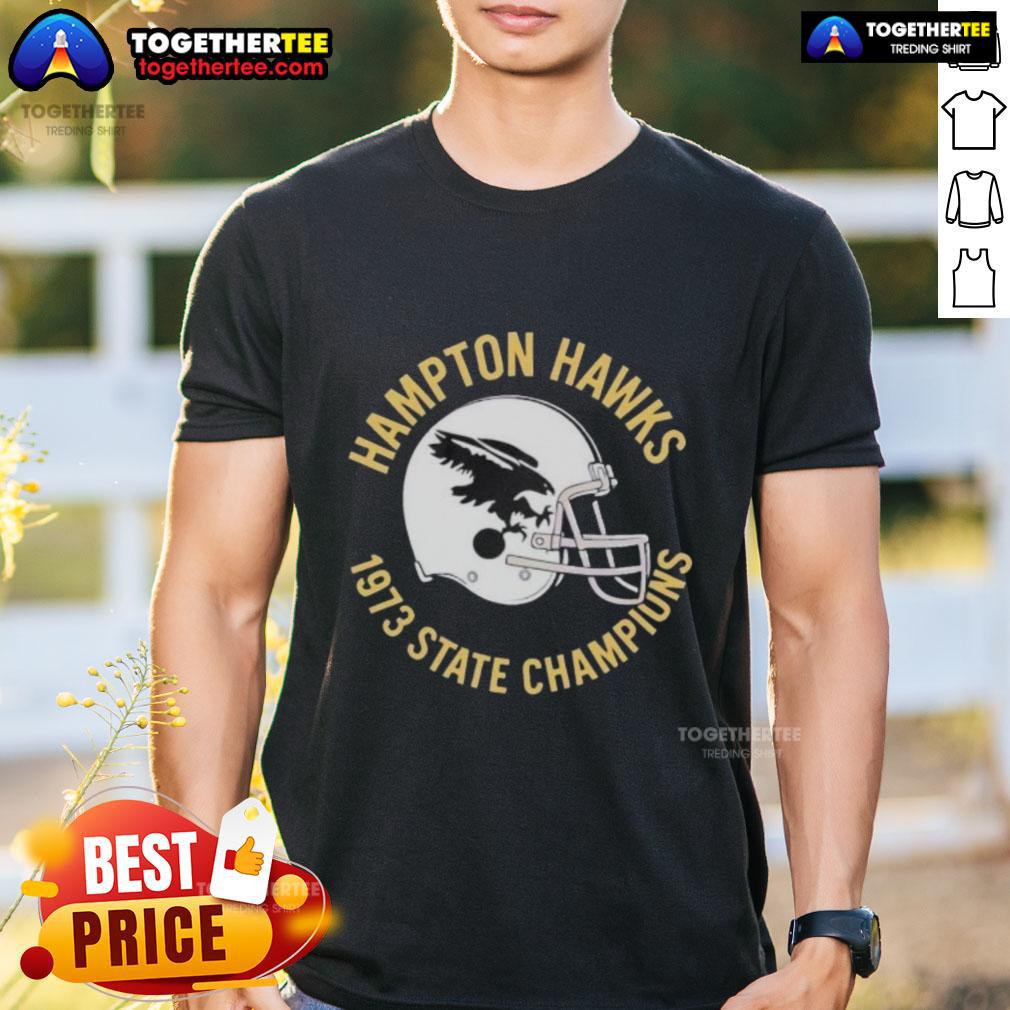 Good Hampton Hawks 1973 State Champions Helmet T-Shirt
