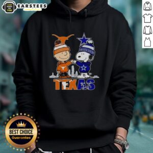 Alternative view of Premium Texas City Skyline Charlie Brown Texas Longhorns And Snoopy Dallas Cowboys T-Shirt