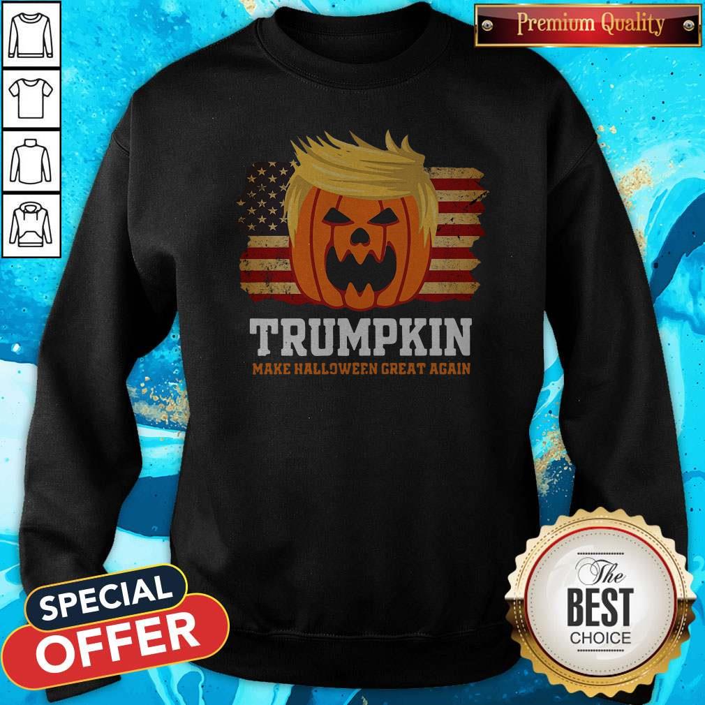 Trumpkin Make Halloween Great Again American Flag Halloween Shirt - Image 4