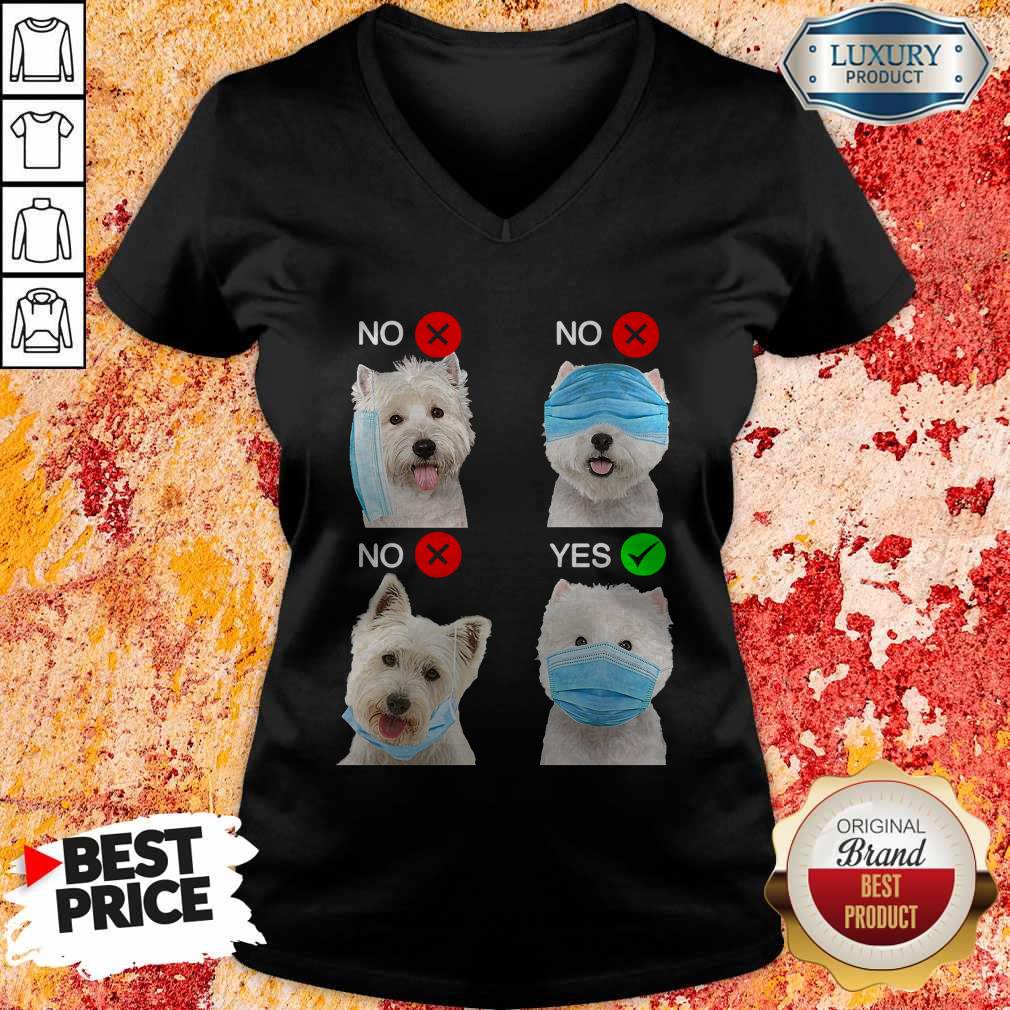 West Highland White Terrier Dogs Right Way To Wear Mask Shirt - Image 2